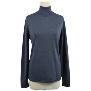Wicked Wool Merino Mockneck Long Sleeve Baselayer Grey Blue Medium